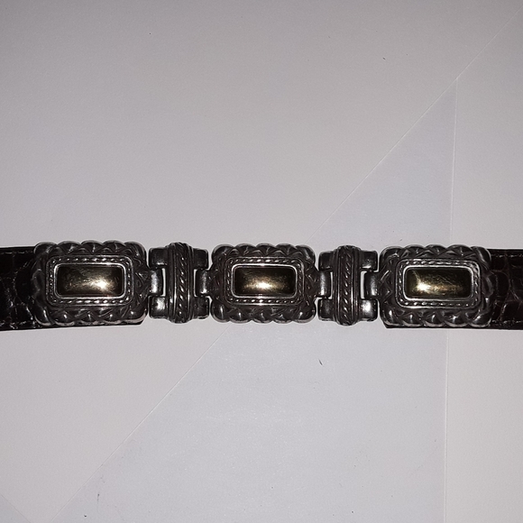 Brighton Vtg. Brown faux croc leather belt - EUC - Picture 9 of 15